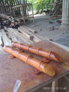 heandle pintu motif bambu bahan kayu jati. pegangan pintu gagang pintu tarikan pintu kayu jati