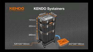 Kendo Shockproof Plastic Systainers Storage Box and Cart 90265 + 90261 90262 90263