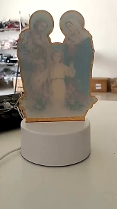 Newly Colorful Acrylic Tricolor Light Night Lamp Holy Family Creative visualization lamp