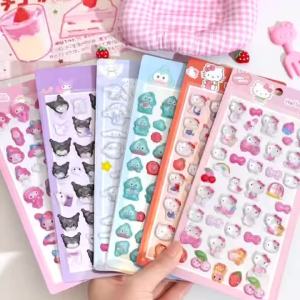 Sanrio | Bộ Sticker Pha Lê 3D Sanrio - Hello Kitty Kuromi My Melody Đồ Trang Trí Nổi 3D Dùng Để Trang Trí Ốp Điện Thoại Tự Làm