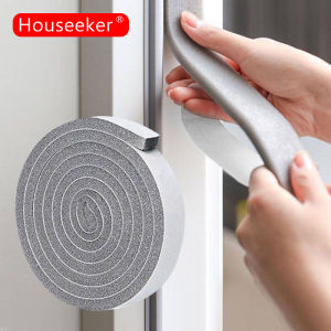 Houseeker Self-Adhesive Anti-Shock Foam Tape Door Window Showcase Cabinet Sealing Strip Insect Proof Dustproof Windproof Paster 5 Meters