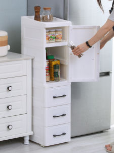 25/35cm Narrow Storage Cabinet Drawer Plastic Kitchen Locker Bathroom Gap Organizing Cabinet Bedside Table