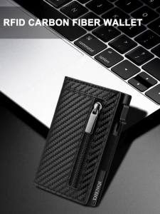Rfid Magnetic Wallet Money Stroage Bag Money Clip Credit Card Holder Minimalist Bank Cardholder Automatic Pop Up Wallets for Men