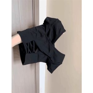 Fitted Open Back Short Sleeve Tshirt Women