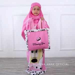 Mukena Anak Katun Karakter New Minnie Smile Polkadot