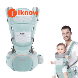 I know Baby Carrier Newborn to Toddler Multi-Functional 9 in 1 Baby Carrier with Hip Seat for All Seasons Baby Backpack Carrier for Toddler Infant Newparents (7-45Lb) (Green - Multifunctional)
