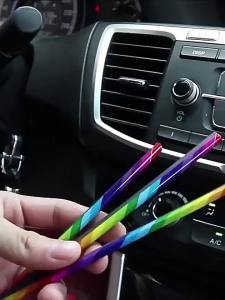 20cm 10pcs Car Interior Trim Strip Car Air Conditioning Vent Decoration Car Vent Decoration Universal Style Five Color Optional