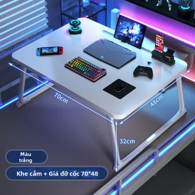 LIWAN | Bàn Máy Tính Gập Điều Chỉnh Chiều Cao Phong Cách Chơi Game Sợi Carbon Bên Cạnh Giường