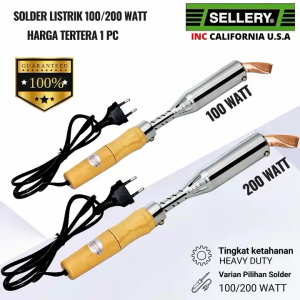 Solder Listrik Gagang Kayu 100 / 200 watt Soldering Iron Alat Patri Sellery