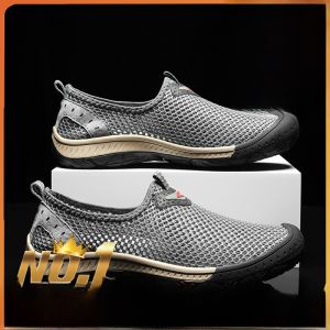 Mesh Surface Shoes Mens Summer Breathable plus Size 46 Cut Out Mesh 47 Slip-on Loafers 48 Outdoor Mesh Hiking Shoes