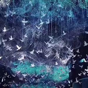 Fiber Optic Crystal Bird Chandelier with Warm LED Lights for Wedding and Christmas Decor