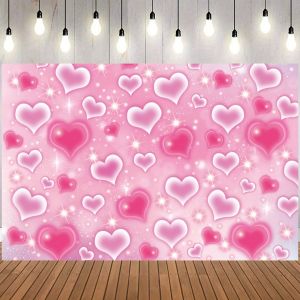 VIKAMA Pink Love Star Tapestry Gradient Heart shaped Bedroom Background Wall Couple Romantic Party Room Decoration