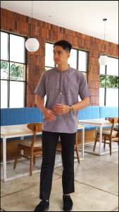 Baju Koko Pria Lengan Pendek Bahan Cotton Embos: Busana Muslim Pria
