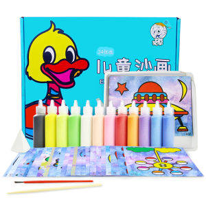 Bộ 24 Tranh Cát 12 Lọ Cát Màu Tô Tranh Siêu Đẹp Tiện Lợi Và Dụng Cụ Chơi Tranh Cát Cho Bé Trai Bé Gái