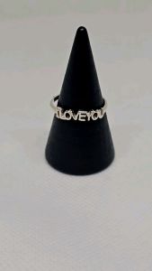 i love you ladies ring  silver para sa di alam size adjustable 92.5 italy silver jewelry (TUNAY NA SILVER)