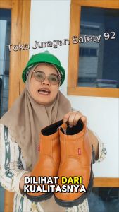 Sepatu Septy Safety Pria Wanita Resleting Kulit Sapi Ujung Besi Proyek Mekanik Pertamina Perbaikan Tol Sol Karet Anti Slip TRahan MInyak Minyak Solar