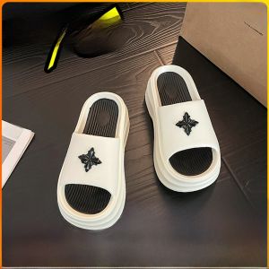 Womens Summer Outdoor Sandals Thick Bottom Heel EVA Slip-On Soft Anti-Slip Beach Casual Slipper New Style Korean Version
