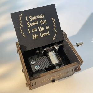 Harry Potter Wind-Up Music Box Mini Wooden Hand-Cranked Sky City Creative New Year Gift Precise Workmanship Musical Toy
