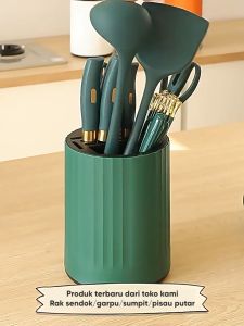 Rak Penyimpanan Pisau Garpu Sendok Sumpit Dengan Tirisan E37 Knife Spoon Fork Storage