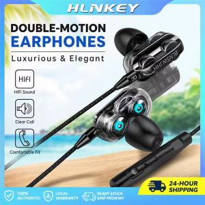 【Local Delivery】HiFi 3.5mm Wired Earphones In-Ear Headphones with Mic & Volume Control 2BA+1DD Hybrid Dual Driver Bass Stereo Earbuds for i-Phone Android Mobile Gaming Sports
