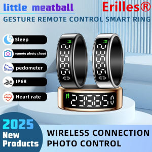 Smart Ring + Case Display Screen Touch Health Monitor Gesture Swipe Video/Brush Tiktok 5ATM Waterproof Smartring for Men Women