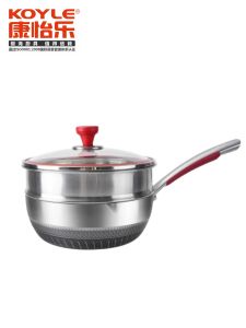 กระทะก้นแบนสแตนเลส 316 ไม่ติดสำหรับเตาแก๊สและเตาแม่เหล็กไฟฟ้ากระทะทำอาหารในครัวเรือนไม่เป็นสนิม