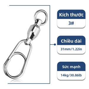 MEREDITH 20 Chiếc Móc Câu Cá Bằng Thép Không Gỉ Chịu Lực Cao Có Vòng Bi Cho Nước Mặn Nước Ngọt Đại Dương Đá Bãi Biển Dụ Kết Nối
