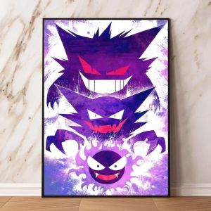 KAYOU | Cartoon Anime Pokemon Gengar Character Poster Print Kids Room Bedroom Decoration Painting Childrens Holiday Gifts Classic