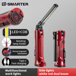 COB LED Work Light Rechargeable Folding Flashlight Outdoor Camping Car Repair Lighting Portable Lamps with Magnetic Hanging Hook