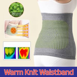 Women’s Soft Warm Knit Waistband Wormwood Heating Waist Protector For Warming Back Brace Lumbar Support Wrap