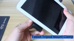 Universal Tablet Phone 2 In 1 1/4\" Tripod Mount Clamp Holder Bracket Selfie Clip Tablet Stand Holder