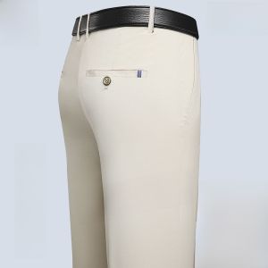 TUCANO Woodpecker Mens Casual Pants Loose Straight Leg Business Style Khaki Color Lightweight Ice Silk Material Quick Dry Process