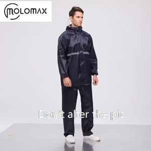 [จัดส่งจากกทม]เสื้อกันฝน เสื้อกันฝนมอเตอร์ไซค์ผู้ชายผู้หญิง เสื้อกันฝนเพิ่มความหนา สีกรมท่า มีแถบสะท้อนแสง