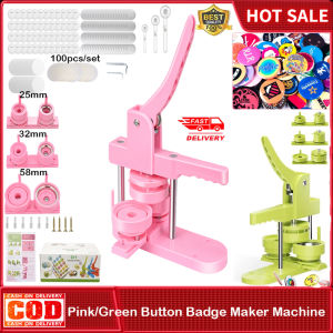 ⭐️【Local warehouse+COD】⭐New Button Badge Maker Machine 25+32+58mm 3pcs Molds DIY Badge Pin Maker Machine Kit With 300pcs Badge Parts Pic Circle Cutter