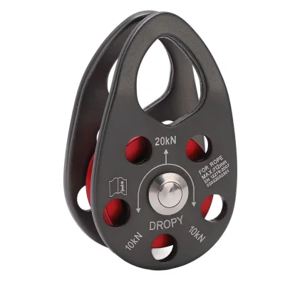 ใหม่ 20KN อลูมิเนียม Side Swing Pulley Rock Climbing Pulley น้ําหนักเบา Rock Climbing Pulley ​ หินข้ามปีนเขาในระดับสูง
