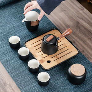 Black Ceramic Japanese Portable Simple Tea Set
