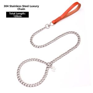 petlimit | Stainless Steel 304 P Chain Dog Collar and Leash