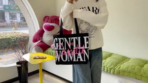 COEMA ความจุขนาดใหญ่กระเป๋าสะพายผ้าใบลำลองตัวอักษรพิมพ์ใต้วงแขนสุภาพสตรีกระเป๋าถือสุภาพสตรีสำหรับสาว ๆ