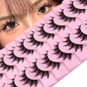 ขนตาปลอมตาแมวซุปเปอร์ฟู 10 คู่ - ขนตายาวและหนาเป็นพิเศษสําหรับการแต่งหน้าและต่อขนตา คอสเพลย์