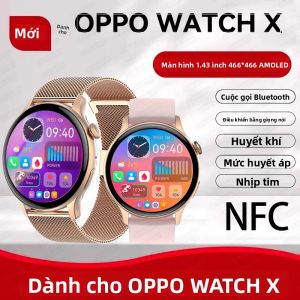 Đồng Hồ Thông Minh NFC Dành Cho Nữ 2024 Màn Hình 466*466 GPS Thể Thao Theo Dõi Sức Khỏe Gọi Bluetooth Trợ Lý Giọng Nói Màn Hình AMOLED Tròn
