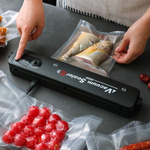 Food Vacuum Sealer 220V/110V Vacuum Sealer Packaging Machine with Free 10pcs Vacuum bags Household Black