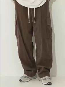 celana cargo corduroy panjang pria celana pinggang karet pria korduroy celana gombrang pria Celana Kargo Panjang Corduroy Loose Pants Kargo Panjang Corduroy baggy pants tebal Celana panjang cowok keren premium