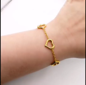 Rantai Tangan Sauh 3 Love Emas 916 Yon Hing