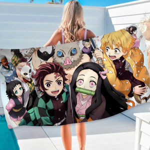 Demon Slayer Towel Pool Beach Towel Gift For Portable Quick Dry Sand Outdoor Travel Swimming Blanket Thin Mat Sports Bath Towels