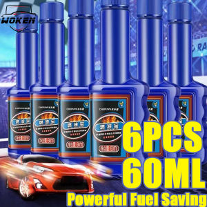 【WOKEN】6PCS 2-In-1 Super Concentrated Gasoline Fuel Additive Removes Engine Carbon Deposits Saves Gasoline Increases Power Car Motorcycle Fuel Treatment 60ml