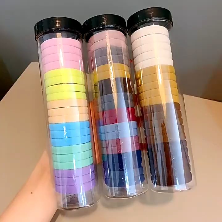 Canned Hair Ties 20PCS 🎀 罐装发圈20个 Getah Rambut Elastik Tinggi Gaya Elegan Korean Ins Style Rubber Band Hair Accessories Hair Rope