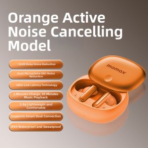 Momax | Active Noise Cancelling Gaming Bluetooth Earbuds Half-In-Ear Long Battery Life