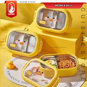 Kotak Makan anak Sekolah dan Kantoran 2 Sekat 1000ML Lunch Box Stainless Karakter BROWN dan SELLY