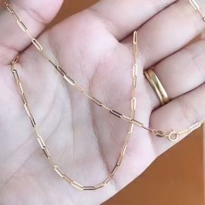 PAWNABLE 18k SAUDI GOLD LIGHTWEIGHT PAPER CLIP NECKLACE