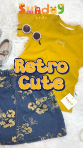 Sundaykids Girls T-shirt with Denim Skirt Suit Outfit 2-10Y
